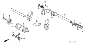 XR200R Shift drum / shift fork