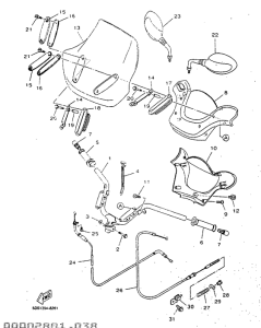 YP125 Steering handle. cable