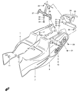 GSX-R400 Обтекатель задний