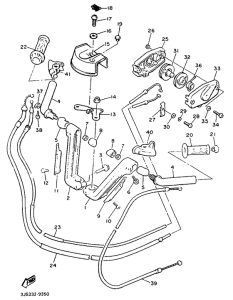 XVZ13TD Steering handle. cable