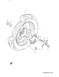 AJ50 Rear wheel complete assy