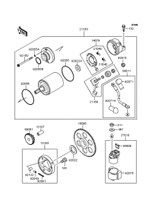 ZX400 Starter motor / starter clutch