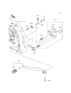 KLX125 ギヤチェンジメカニズム