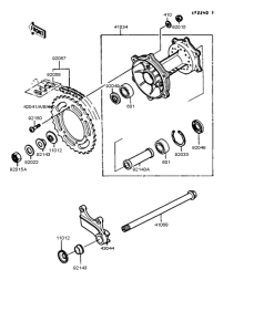 KX125 Заднее колесо и цепь