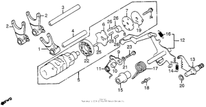 CX650 Shift drum + shift fork