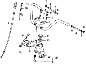 CM250 Handlebar + top bridge