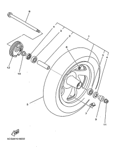 YP250A Переднее колесо
