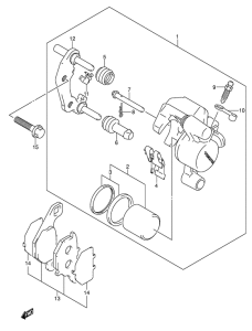 DR-Z125 Передний суппорт
