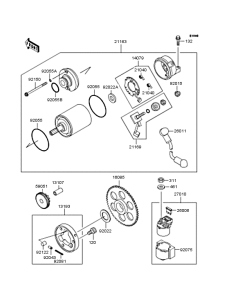 ZX400 Starter motor / starter clutch