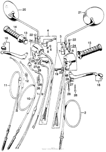 CL175 Levers + switches + cables