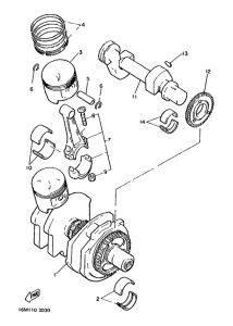 XS400 Коленчатый вал и поршни