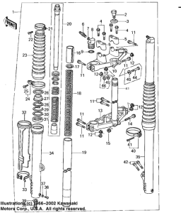 KX125 Вилка передней оси