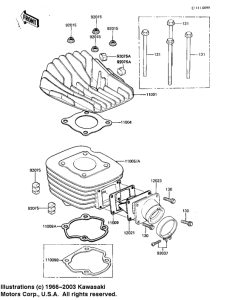 KDX80 Cylinder head / cylinder / reed valve