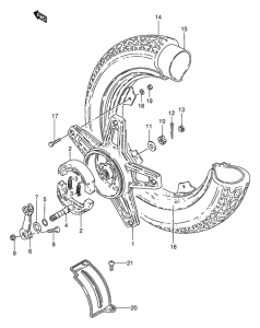 FZ50 Rear wheel complete assy