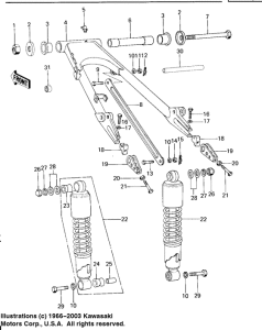 KZ650 Swing arm / shock absorbers