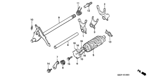 NSR50F Shift drum / shift fork