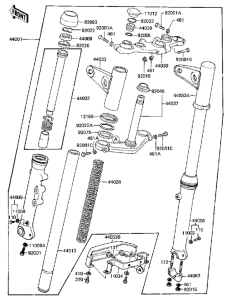 KZ440 Вилка передней оси