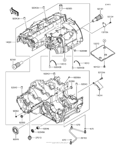 KLZ1000 Картер двигателя