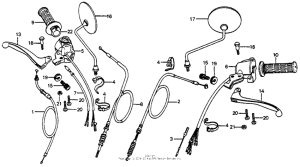 CB125S Handle lever + switch 79