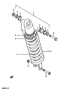 RM250 Абсорбер удавный в сборе задний