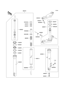 EX250 Передняя вилка