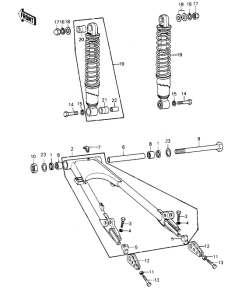 KZ1000 Swing arm / shock absorbers