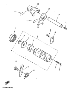 V110ZE Shift cam. fork