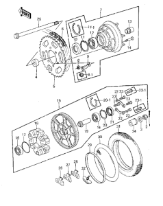  Rear wheel / tire / hub / chain