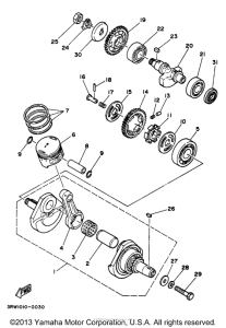 XT225K Коленчатый вал и Поршень