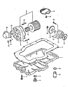 GSX750 Oil pump - oil filter