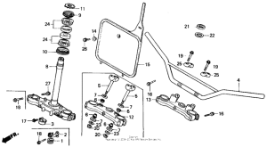 CR125R Handlebar + steering stem