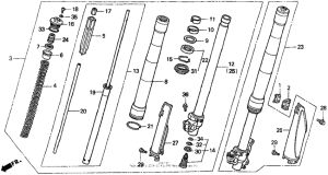 CR125R Передняя вилка