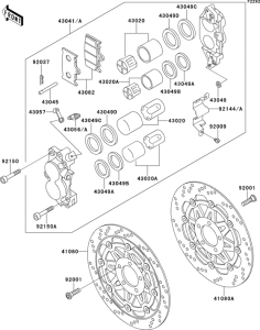 ZX750 Передние тормоза