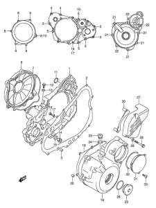 DR-Z400 Crankcase cover ass`y  (v