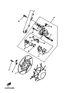 XV250 Передний суппорт