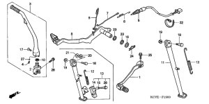 XR400R Pedal / stand / kick starter arm