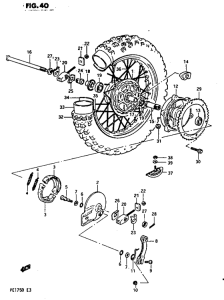 PE175 Заднее колесо model