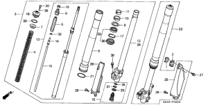 CR250R Вилка передней оси