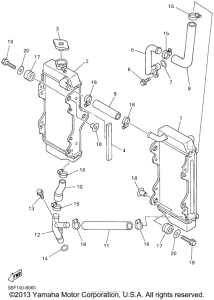 WR400FL Радиатор и Патрубки