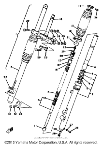 YZ125G Передняя вилка