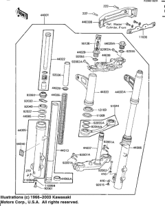KZ1100 Вилка передней оси