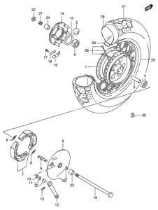 VS600 Rear wheel complete assy