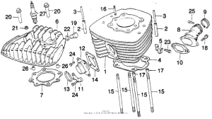 MT250 Цилиндр и головка цилиндра