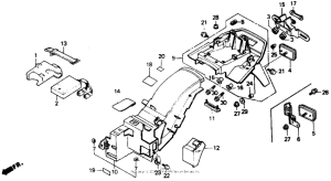 VTR250 Задний бампер