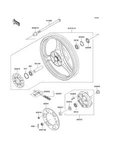 EX250 Заднее колесо / цепь