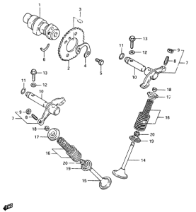 CS125 Распределительный вал-клапаны