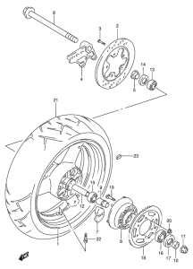 RF900 Rear wheel complete assy