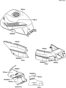 ZX600 Decals(white / gray)(zx600-c1)