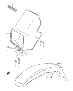 DR200 Headlamp cover  front fender