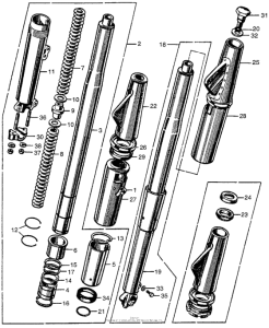 CB450 Передняя вилка